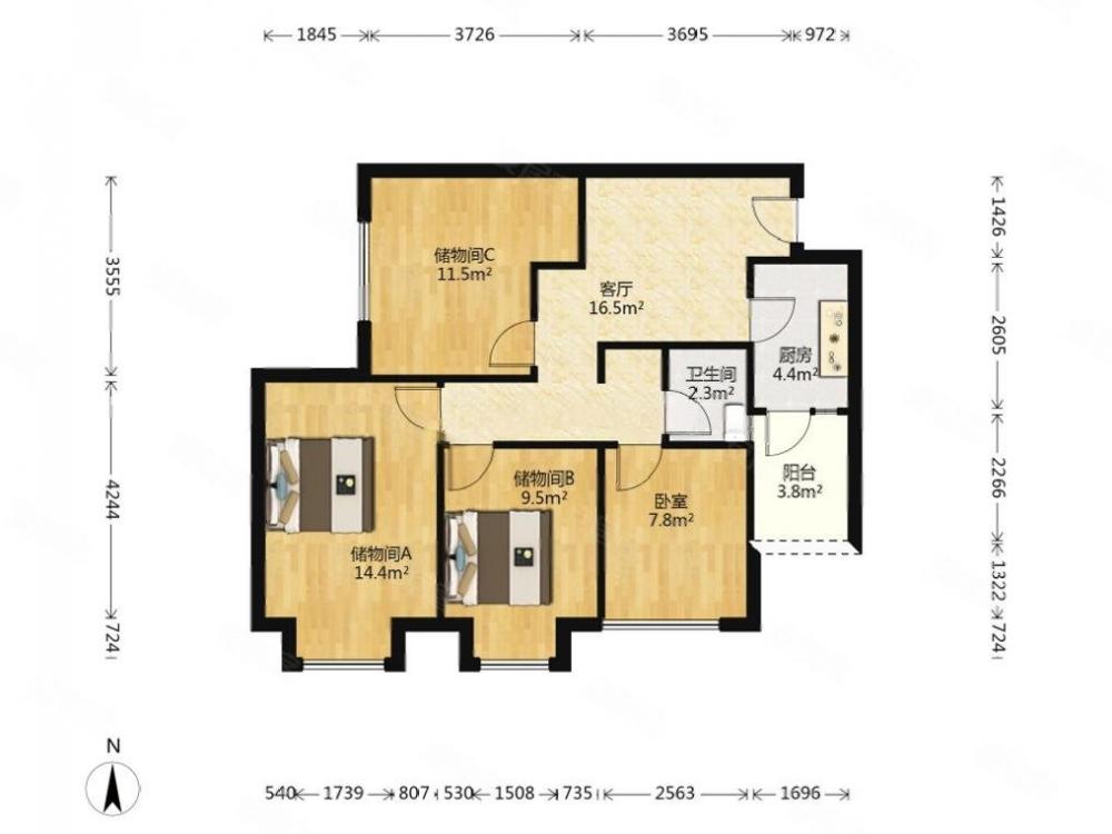 柳岸阳光~3居室~空间大~低楼层~主卧客厅朝南~看房有钥匙
