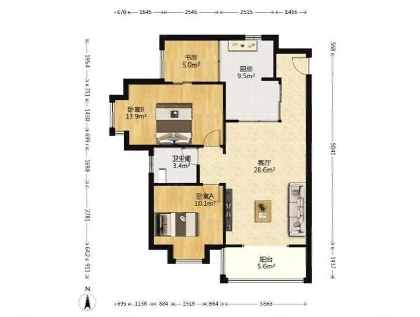 正规小2室南，再喧嚣的城市给您一个小家