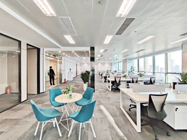 补贴!华府大道地铁口蓝润置地拎包办公6隔断40卡座全配套