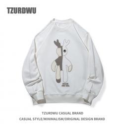 UUS卓度100%纯棉圆领卫衣秋装潮男款上衣品牌批发刺绣重磅卫衣男